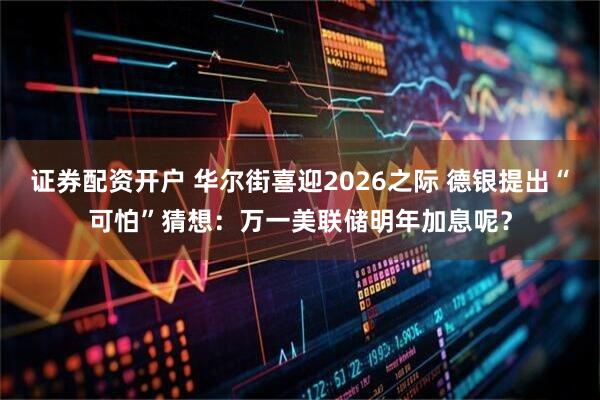 证券配资开户 华尔街喜迎2026之际 德银提出“可怕”猜想:万一美联储明年加息呢?